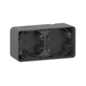 Schneider Electric Mureva Styl Grey Polypropylene SEBS Back Box Surface Mount 2 Gangs IP55 MUR37914