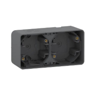 Schneider Electric Mureva Styl Grey Polypropylene SEBS Back Box Surface Mount 2 Gangs IP55 MUR37914