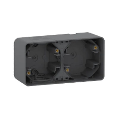 Schneider Electric Mureva Styl Grey Polypropylene SEBS Back Box Surface Mount 2 Gangs IP55 MUR37914