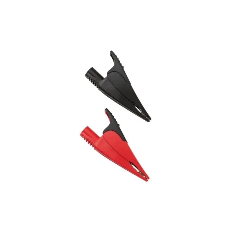Fluke Red Black Crocodile Clip Nickel Plated Steel Contact Rubber Insulation 10A 20mm Jaw Opening AC285