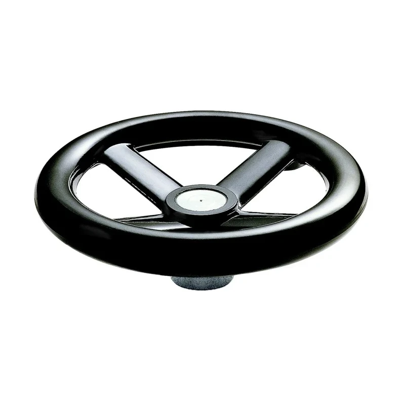 RS PRO Black Four Spoke Hand Wheel 200 mm Diameter with Zinc Plated Steel Insert 161-2023