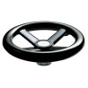RS PRO Black Four Spoke Hand Wheel 200 mm Diameter with Zinc Plated Steel Insert 161-2023