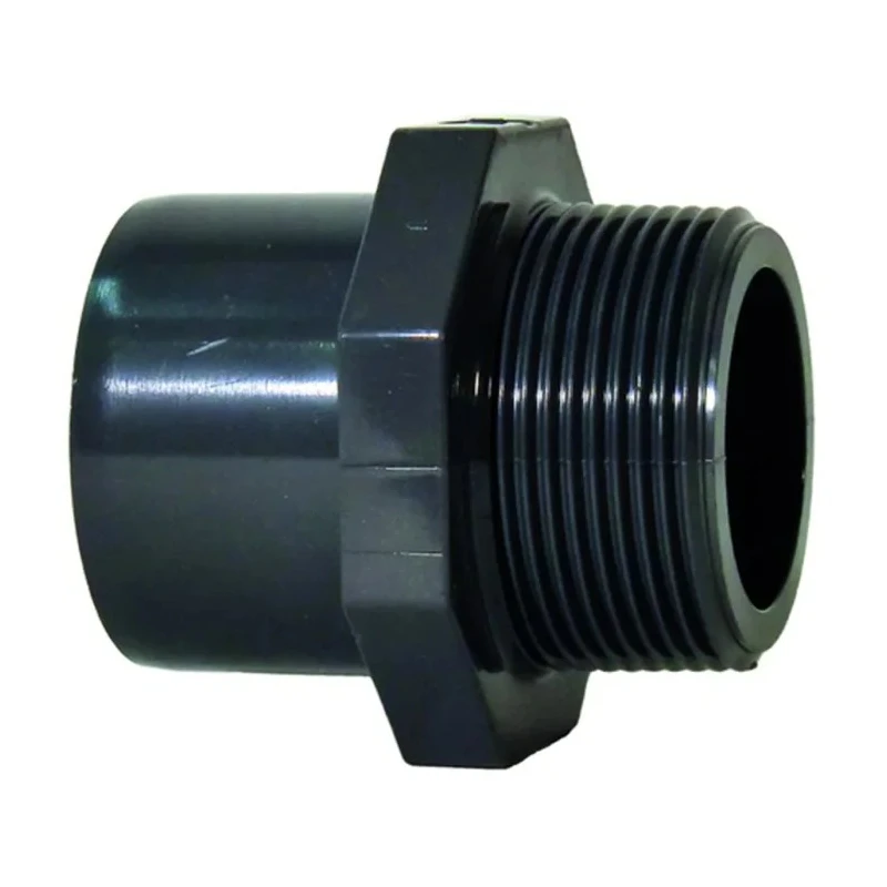 Georg Fischer Plastic Pipe Fitting Straight Metric Adapter PVC-U Grey 1 bar 66mm 721910560