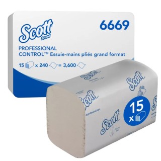 SCOTT ScottControl™ Folded Hand Towels, 318 x 106 mm, 1 Ply, 3600 Sheets 6669