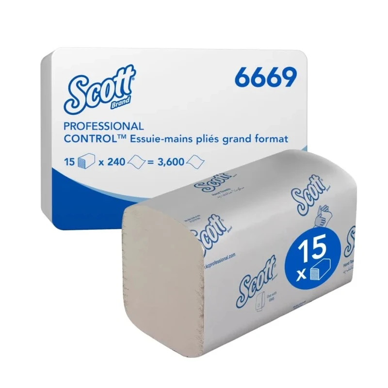 SCOTT ScottControl™ Folded Hand Towels, 318 x 106 mm, 1 Ply, 3600 Sheets 6669