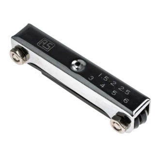 RS PRO 7 Piece Folding Metric Hex Key Set, Hex Size 1.5 to 6 mm 451-8993