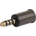 Schurter 4 Pole Multipole Phone Accessory Jack Connector 2A 12V Straight Brown Housing 450-8952