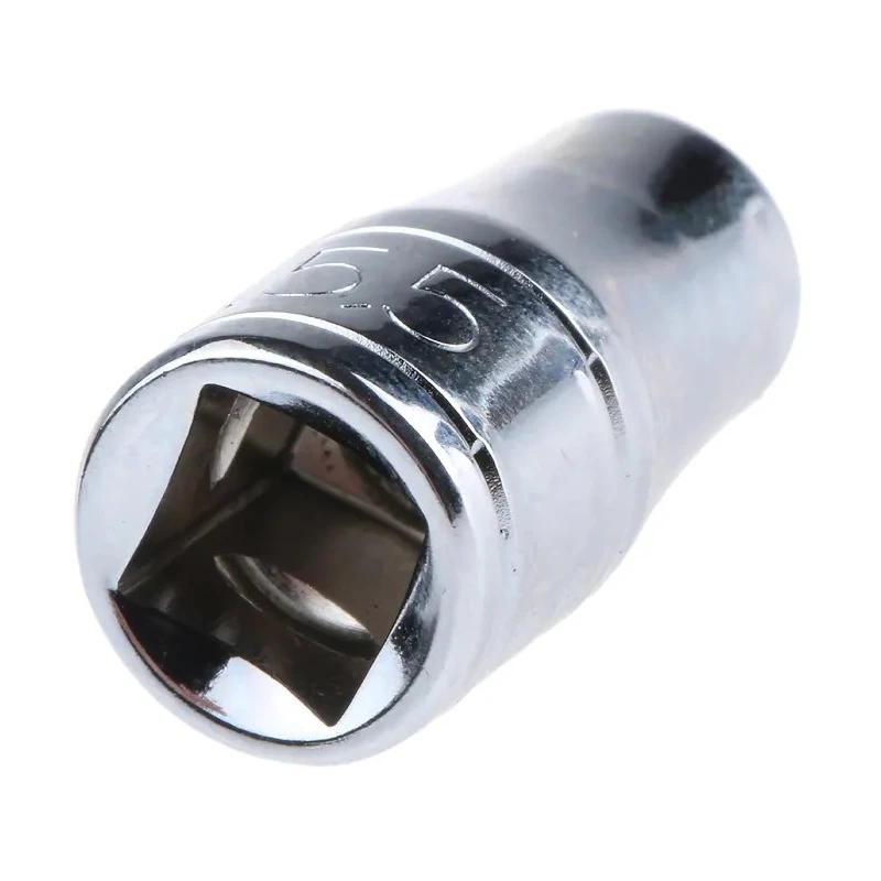 Facom 1/4 in Drive 5.5 mm Standard Square Socket, Chrome Vanadium Steel, 4.8 mm Overall Length R.5.5