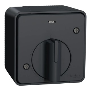 Schneider Electric Grey Turn Switch 1 Gang Surface Mount Timer Light Switch IP55 10A MUR35067