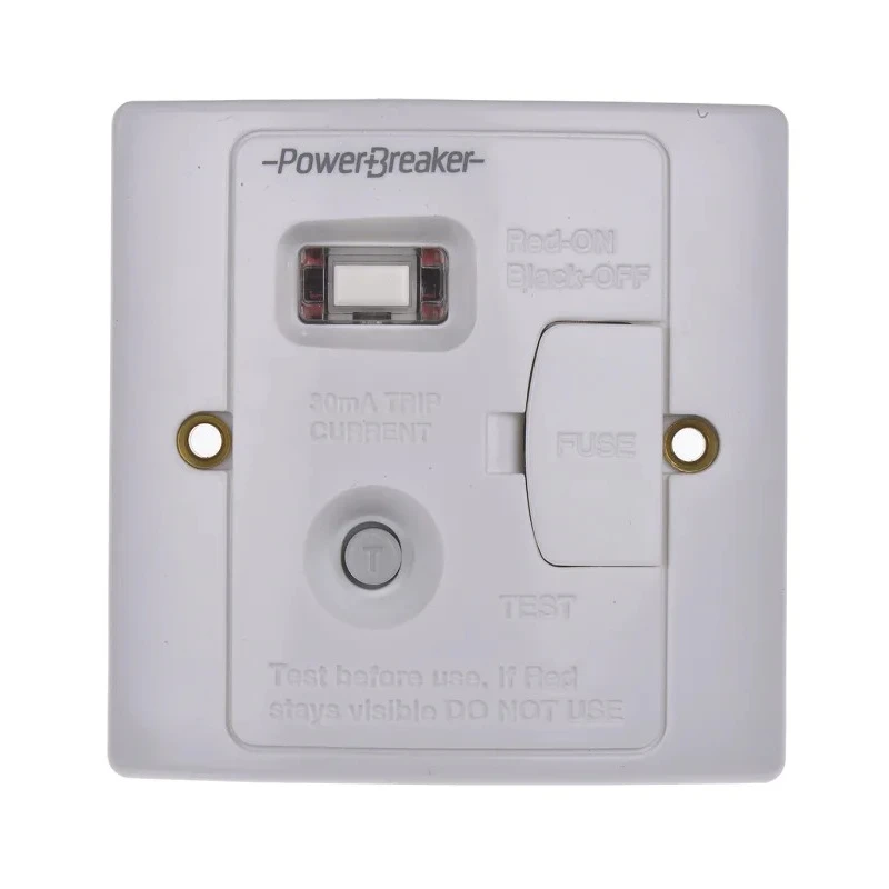 Powerbreaker 13A 1 Gang Switched Fused Spur 230V AC Compression Thermoset Plastic Malaysia H92WP-C