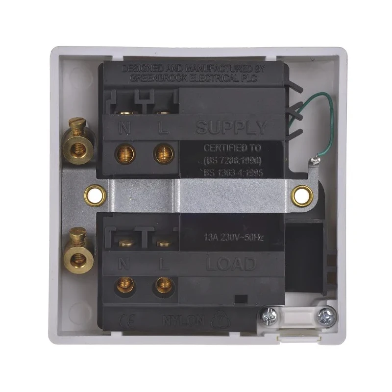 Powerbreaker 13A 1 Gang Switched Fused Spur 230V AC Compression Thermoset Plastic Malaysia H92WP-C