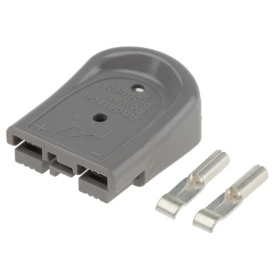 Anderson Power Products SBS MINI Series 2 Way Male Battery Connector, Straight, Cable Mount, 600V, 52A B02265G4-15