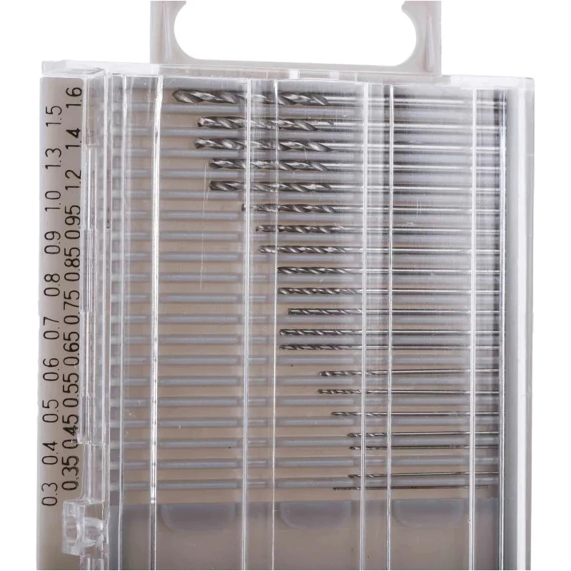 RS PRO 20-Piece Multi-Material High Speed Steel Twist Drill Bit Set 0.3 mm to 1.6 mm 162-5346