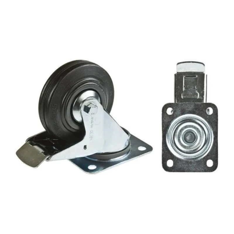 Tente Braked Swivel Castor 75 kg Capacity 100 mm Wheel Diameter Rubber Tyred Wheel 900093