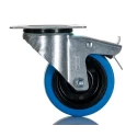 Tente Swivel Castor Wheel 100 mm Diameter Rubber, 150 kg Load Capacity with Brakes 902197