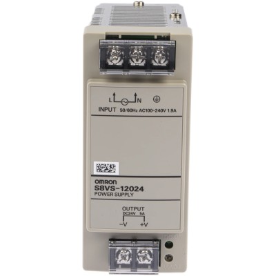 Omron S8VS Switched Mode DIN Rail Power Supply 264V AC Input 24V DC, 5 A Output, 120W 