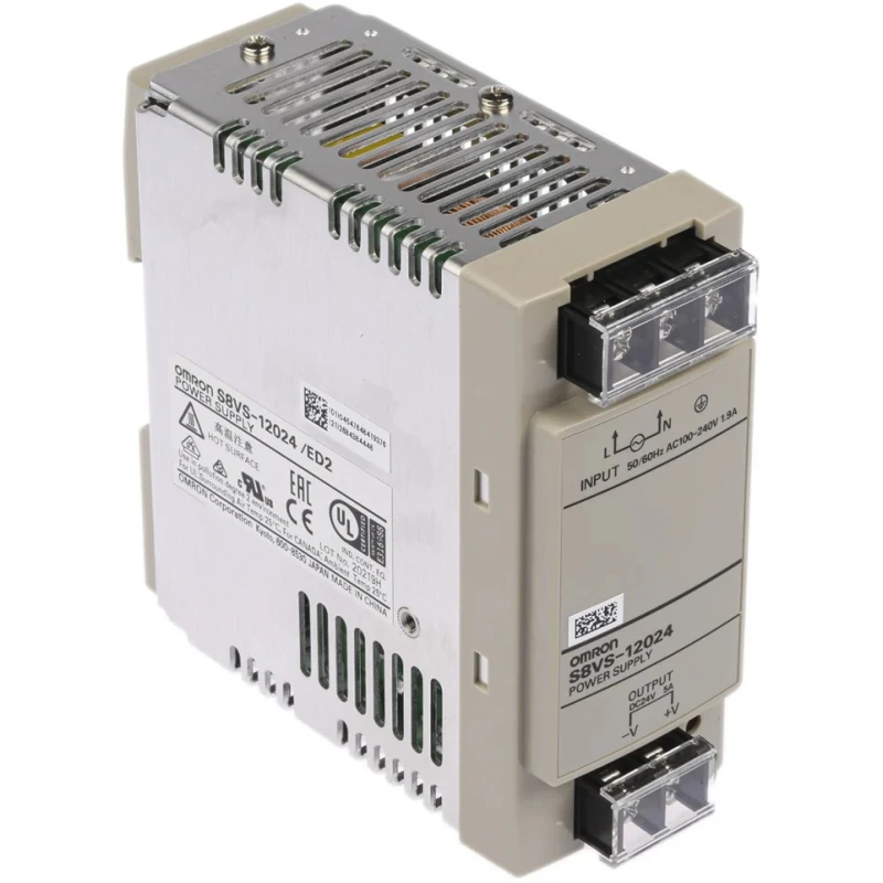 Omron S8VS Switched Mode DIN Rail Power Supply 264V AC Input 24V DC, 5 A Output, 120W 