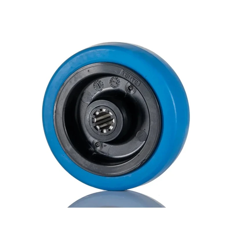 Tente Blue Rubber Trolley Wheel 100mm Diameter 34mm Width 160kg Load Capacity UFR100x34-12LM44 Blue