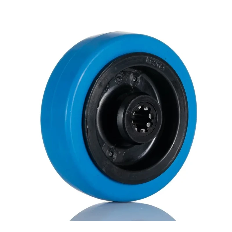 Tente Blue Rubber Trolley Wheel 100mm Diameter 34mm Width 160kg Load Capacity UFR100x34-12LM44 Blue