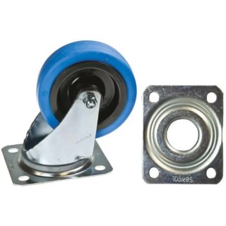 Tente Swivel Castor Heavy Duty 250 kg Load Capacity 125 mm Rubber Wheel 3470UFR125P63BLUE