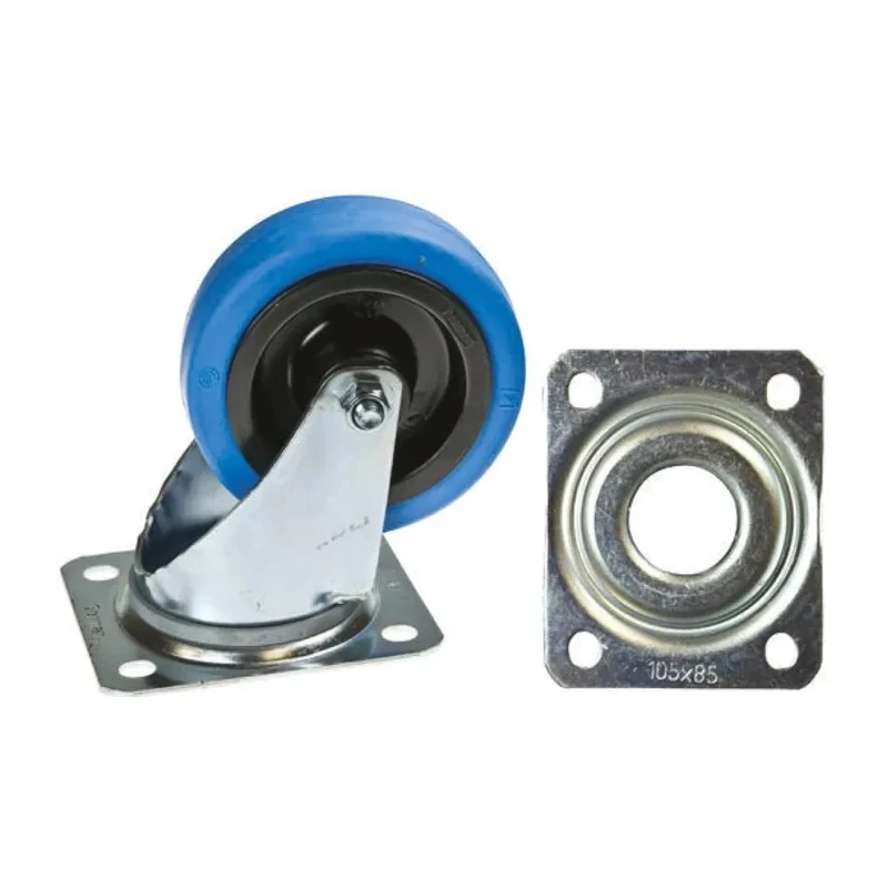 Tente Swivel Castor Heavy Duty 250 kg Load Capacity 125 mm Rubber Wheel 3470UFR125P63BLUE