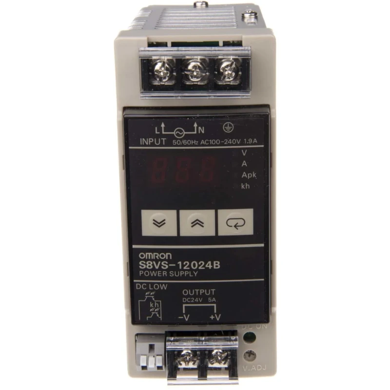 Omron S8VS Switched Mode DIN Rail Power Supply 264V AC Input 24V DC, 5A Output, 120W Power 