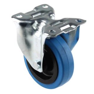 Tente Fixed Castor, 150 kg Load Capacity, 100 mm Rubber Wheel, Roller Bearing, Polyamide Hub 902473