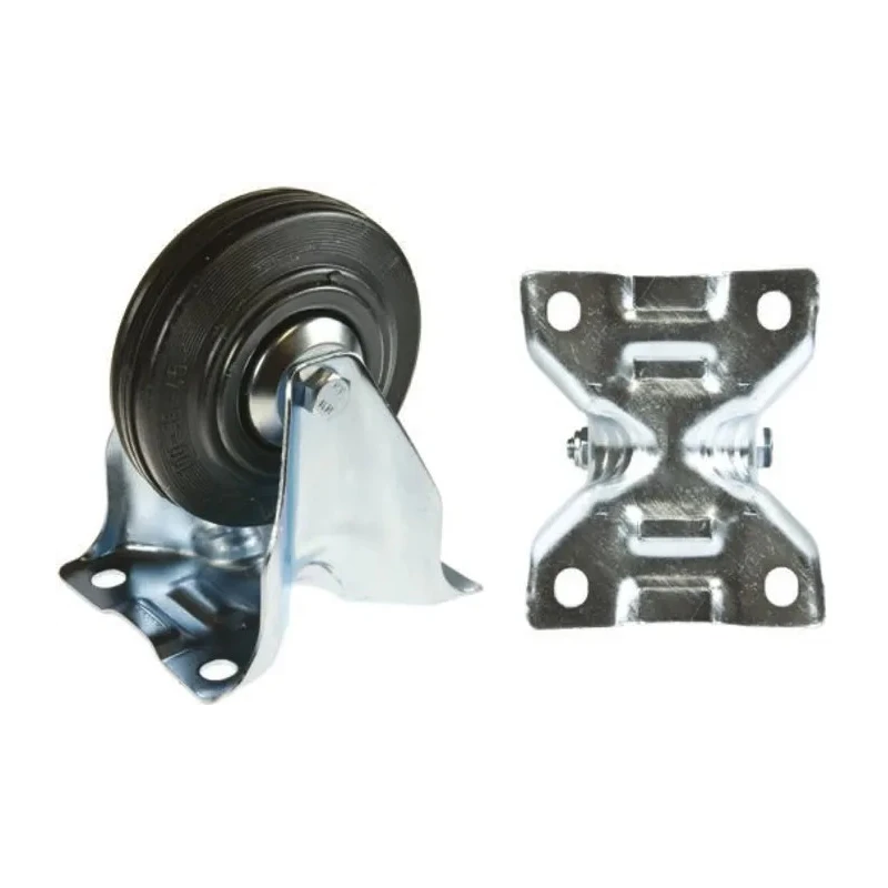 Tente Fixed Castor 75 kg Load Capacity 100 mm Rubber Wheel 3478PVR100P62PAF