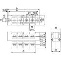 Osada Barrier Strip 4 Contact, 21 mm Pitch, 2 Row, 600V, 100A OTB-388-2P