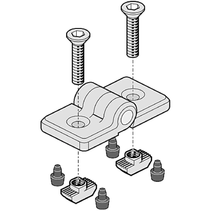 Bosch Rexroth Plastic Door Hinge 45 x 45 mm Compatible Groove, 10 mm Strut Profile 3842554468