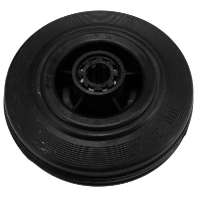 Tente Black Rubber Trolley Wheel 100 mm Diameter 35 mm Width 75 kg Load Capacity PVR100-12LM44