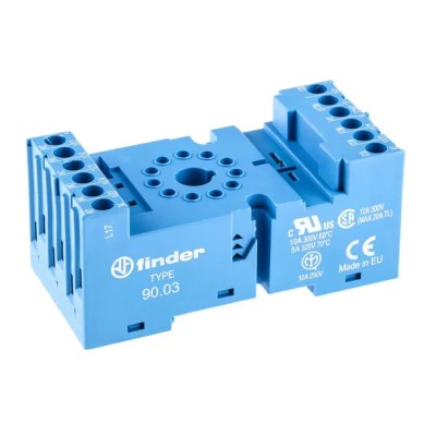 Finder 11 Way 250V AC DIN Rail Relay Socket for 60.13 Series Relay 90.03SMA