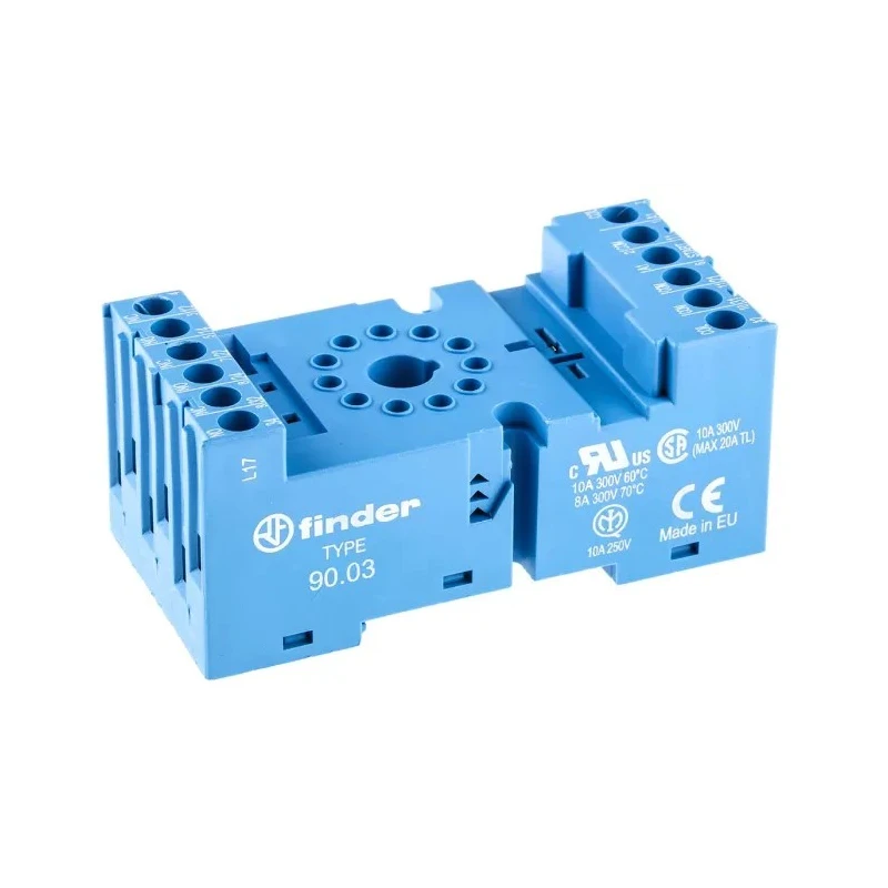 Finder 11 Way 250V AC DIN Rail Relay Socket for 60.13 Series Relay 90.03SMA
