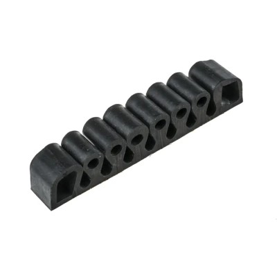 RS PRO Black Rubber Cable Retainer, 7 Apertures, 25mm Length x 150mm Width 454-7711