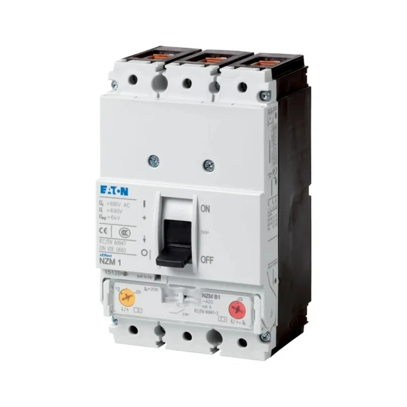 Eaton xEnergy Molded Case Circuit Breaker 3-Pole 125A 690V AC/750V DC Thermal Magnetic Lever Reset 259086 NZMN1-A125