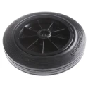 Tente Black Rubber Trolley Wheel 250 mm Diameter, 50 mm Width, 25 mm Bore Diameter, 250 Kg Load Capacity PVR250-25LM58