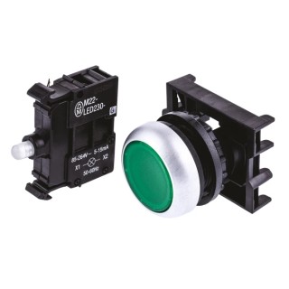Eaton RMQ Titan M22 Series Green Momentary Push Button Head 22 mm Cutout IP69K 78639213 M22-DL-G+M22-A+M22-LED230-G