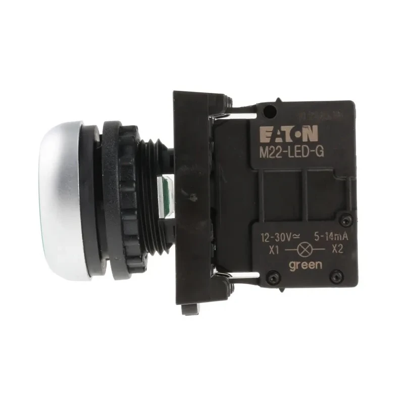 Eaton RMQ Titan M22 Series Green Momentary Push Button Head, 22 mm Cutout, IP69K 78639208 M22-DL-G+M22-A+M22-LED-G