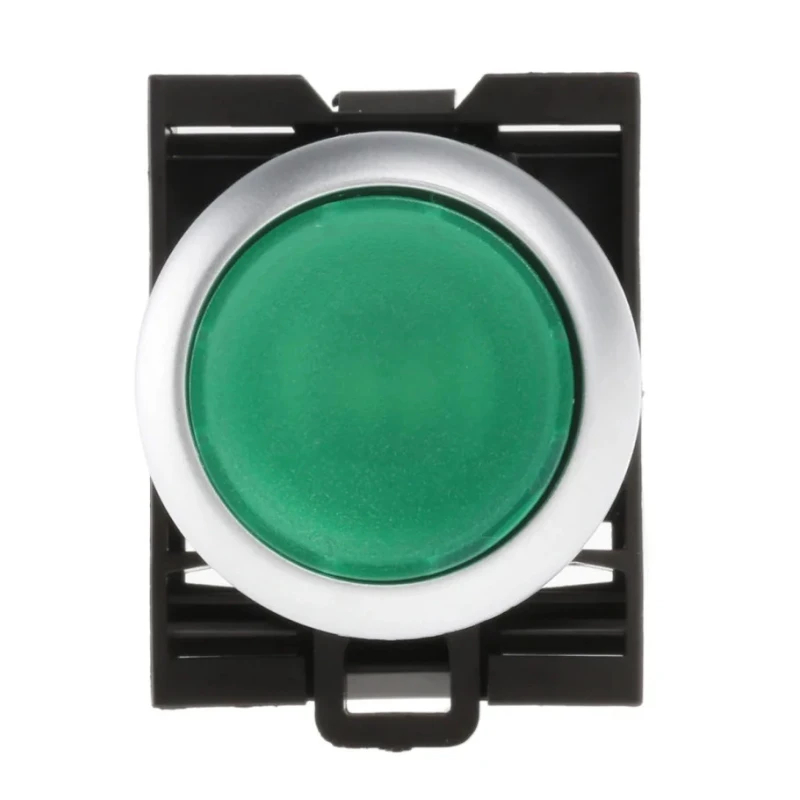 Eaton RMQ Titan M22 Series Green Momentary Push Button Head, 22 mm Cutout, IP69K 78639208 M22-DL-G+M22-A+M22-LED-G