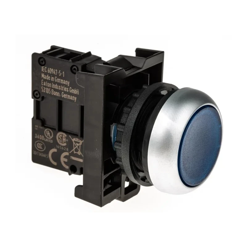 Eaton RMQ Titan M22 Series Blue Momentary Push Button Head 22 mm Cutout Diameter IP69K 78639210 M22-DL-B+M22-A+M22-LED-B