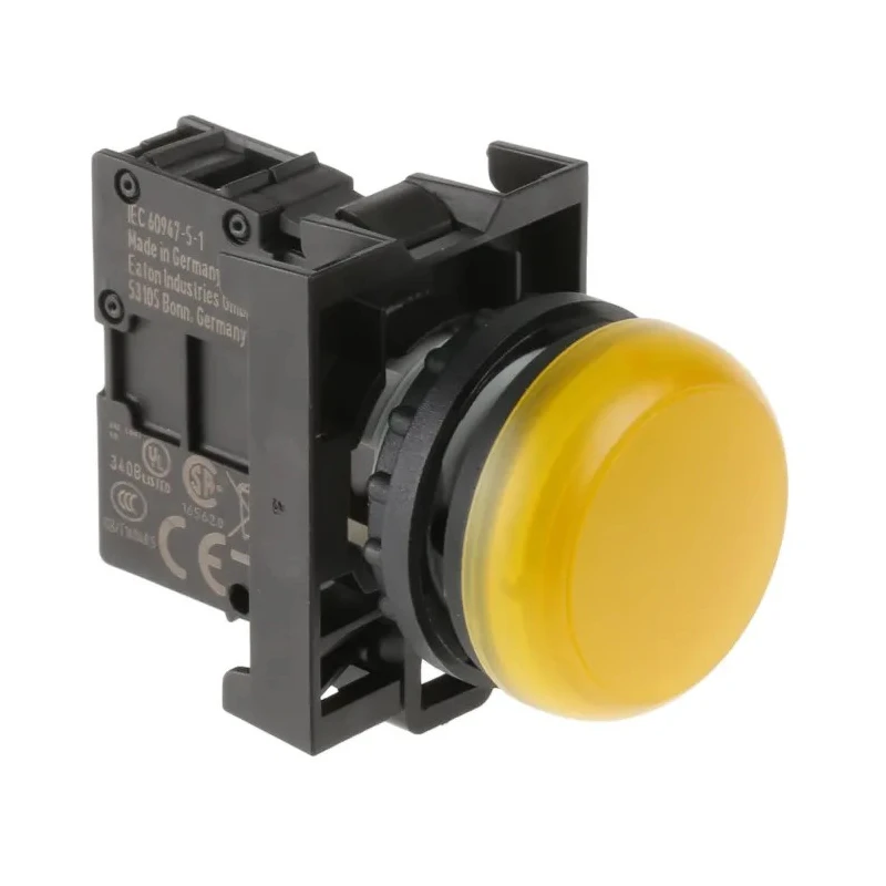Eaton Flush Rear Surface Mount Yellow LED Indicator RMQ Titan M22 22 mm Cutout 12 V 30 V AC 78639217 M22-L-Y+M22-A+M22-LED-W