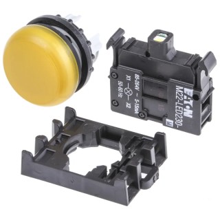 Eaton Flush Rear Surface Mount Yellow LED Pilot Light RMQ Titan M22 22 mm Cutout 12 V 30 78639222 M22-L-Y+M22-A+M22-LED230-W