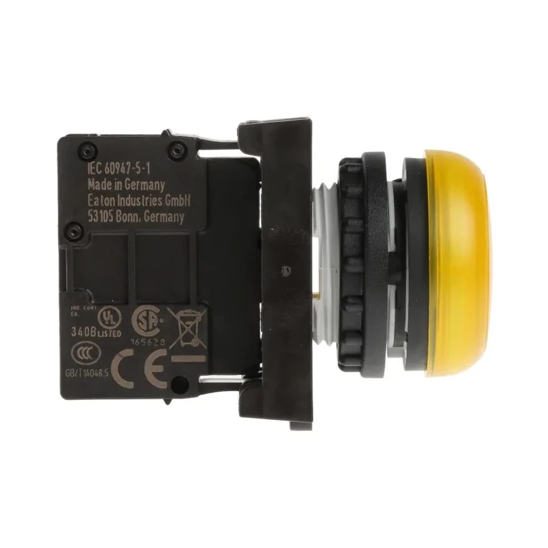 Eaton Flush Rear Surface Mount Yellow LED Indicator RMQ Titan M22 22 mm Cutout 12 V 30 V AC 78639217 M22-L-Y+M22-A+M22-LED-W