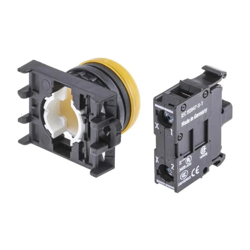 Eaton Flush Rear Surface Mount Yellow LED Pilot Light RMQ Titan M22 22 mm Cutout 12 V 30 78639222 M22-L-Y+M22-A+M22-LED230-W