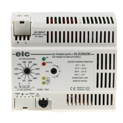 ELC ALE Switched Mode DIN Rail Power Supply 220-240V AC Input 29V DC, 4A Output, 60W Power ALE2902M