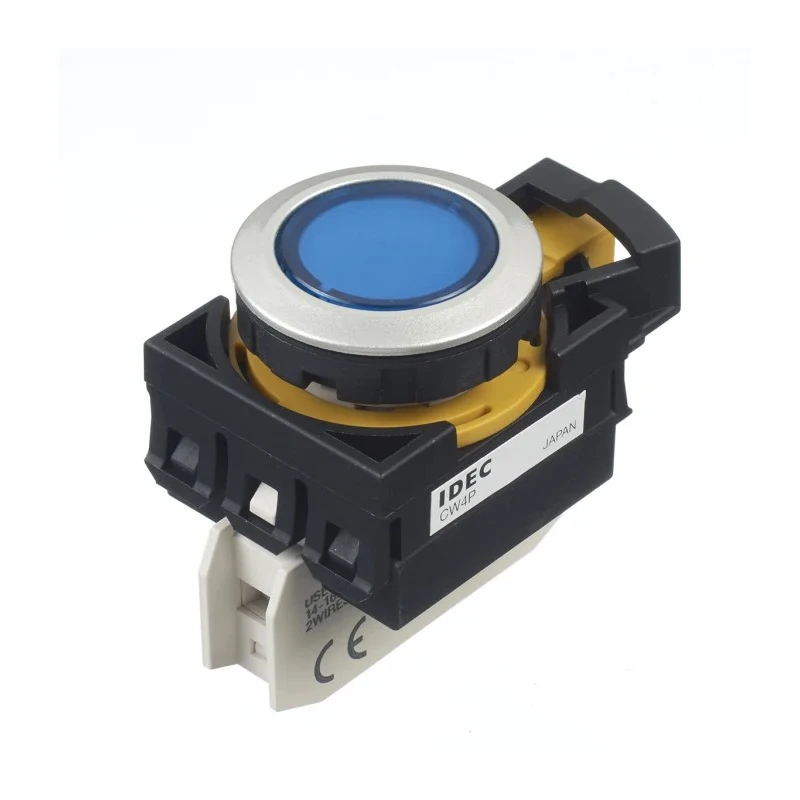 Idec Illuminated Push Button Switch Panel Mount Blue LED 22 mm Cutout IP66 240V CW4P-1EQM4S