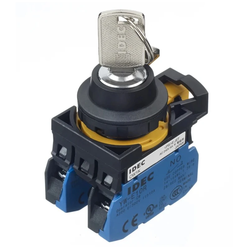 Idec IP66 Key Switch DPST 10A 2-Way Straight-Key 