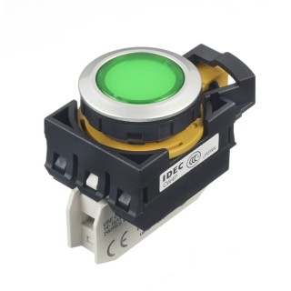 Idec CW Series Push Button Switch Panel Mount 22 mm Cutout Green LED IP66 240 V CW4P-1EQM4G