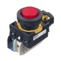 Idec CW Series Illuminated Maintained Push Button Switch, Panel Mount, 22 mm Cutout, SPST, Red LED, IP65, 24 V CW1L-A2E10Q4R