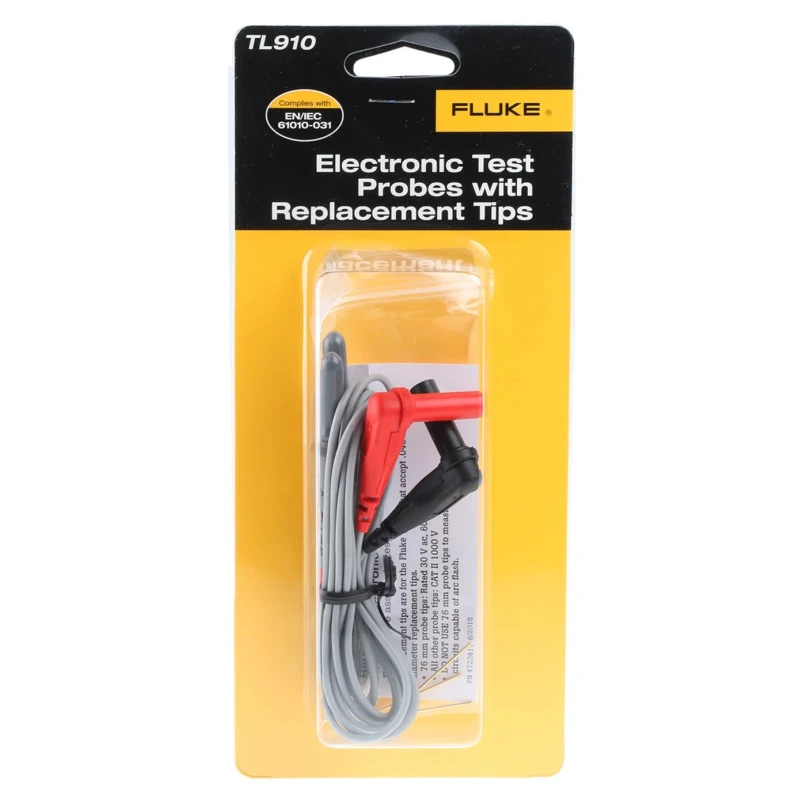 Fluke Electrical Test Lead Kit, CAT III CAT IV 1600kV Voltage, 3A Current, 1m Lead Length TL910
